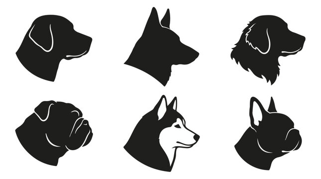 Collection of dog breed silhouettes