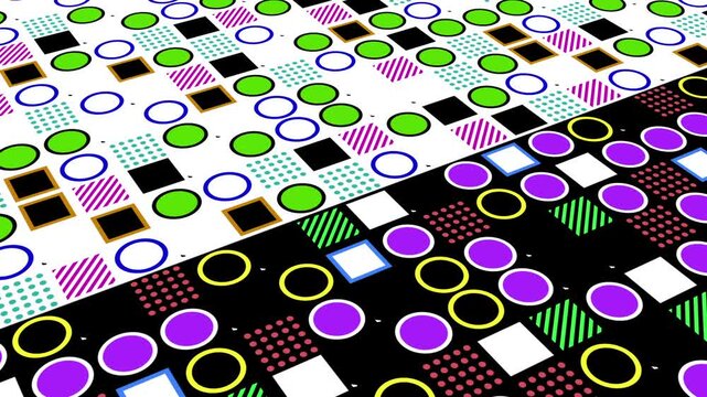 Vibrant multicolor grid shapes motion background