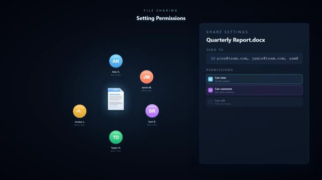 File Sharing Interface with All Recipients Viewed Status and Share Settings Permissions