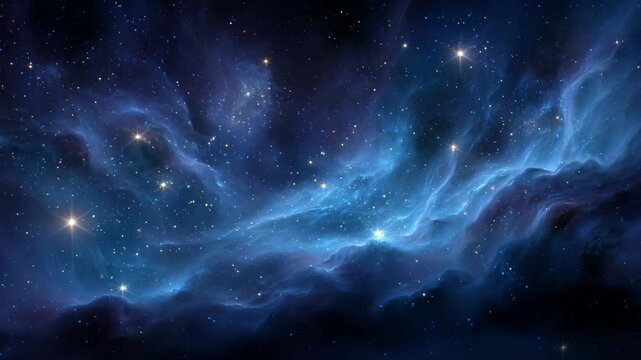 Space nebula galaxy stars blue cosmic cloud starfield background animation