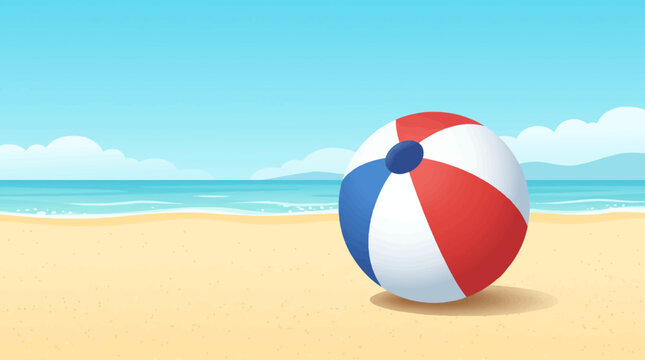 Beach Ball at the Seaside Holiday Vacation Background Illustration