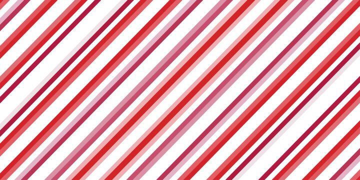 Candy cane seamless pattern. Red and green diagonal stripes background. Christmas repeating decoration texture. Winter holiday lines backdrop. Xmas peppermint package wrapping print. Vector wallpaper