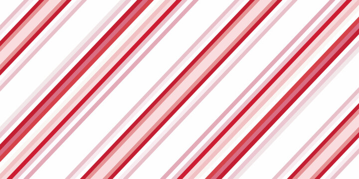 Candy cane seamless pattern. Red and green diagonal stripes background. Christmas repeating decoration texture. Winter holiday lines backdrop. Xmas peppermint package wrapping print. Vector wallpaper