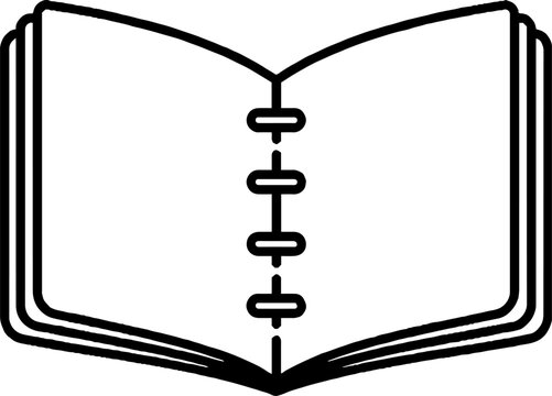 Open ring binder notebook outline icon