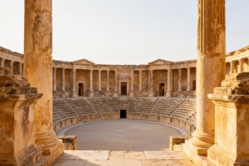 Naklejka premium Ancient amphitheater with stone columns