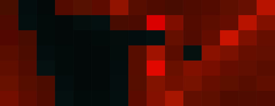 Abstract red and black pixels background