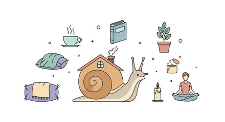 Cozy Snail House Vector Illustration © NWD