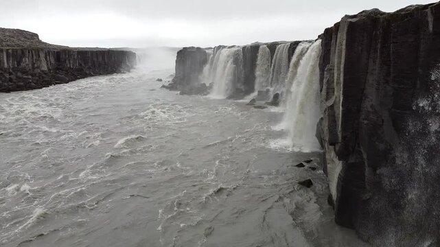 Calls Loch Shot on Dettifoss rear Waterfall Iceland