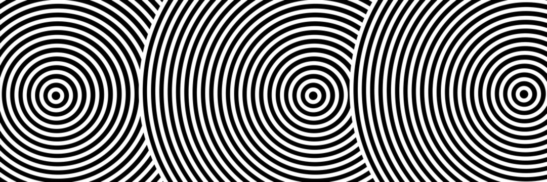 Abstract gold circle lines on dark background. Geometric stripe line art design.