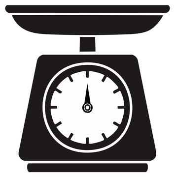 Kitchen Analog Scale Icon for Weighing Food and Ingredients, Measurement