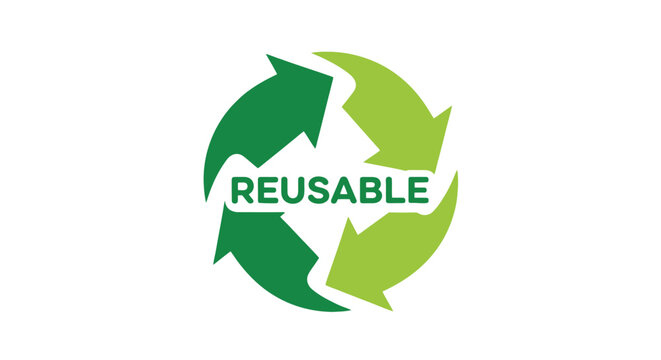 Innovative eco-friendly circular arrow emblem emphasizing sustainability and reuse principles in contemporary environmental