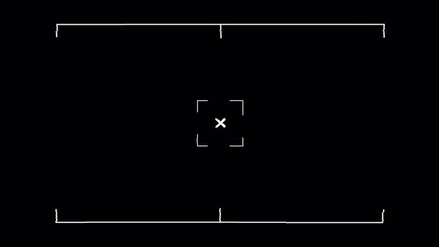 Hand-Drawn Viewfinders Overlays with Jittery White Lines and Central Crosshair for Video Production
