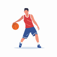 Fototapeta premium Basketball Player Dribbling Ball