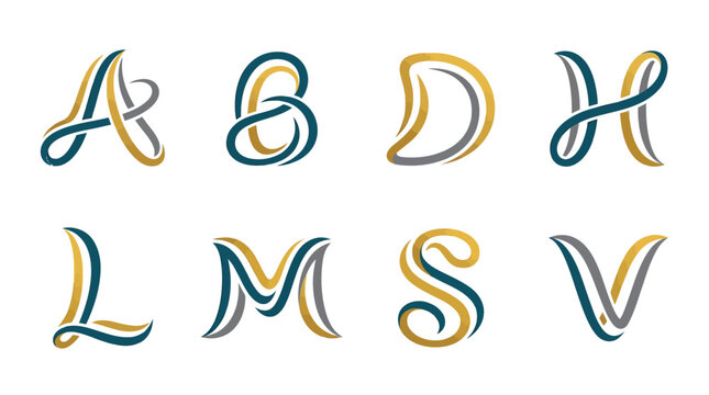 Multicolored decorative alphabet letters design.
