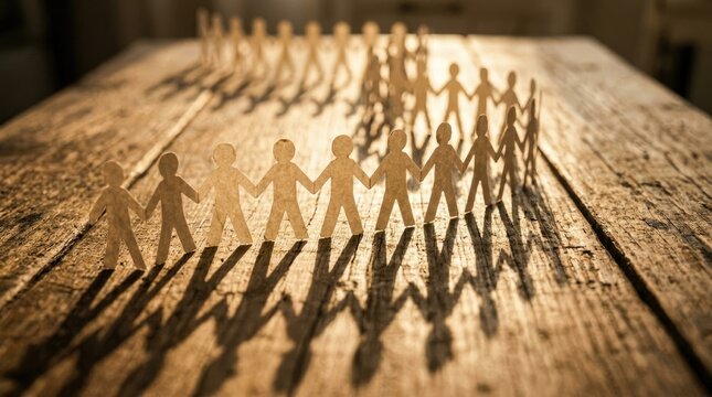 World day against trafficking in persons paper chain symbolizing human connection and freedom