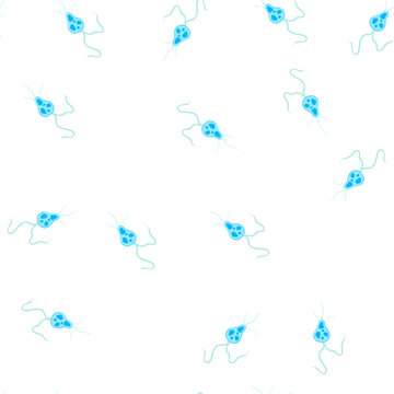 pattern protozoa parasite cartoon. helminth nematode, tapeworm fluke, roundworm flatworm protozoa parasite sign. seamless symbol vector illustration
