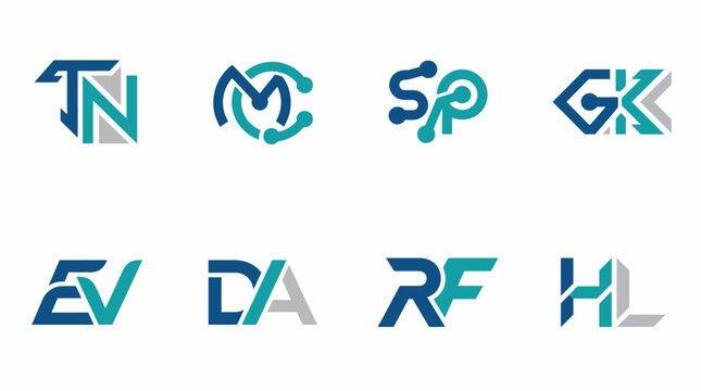 Collection of abstract letter logos.