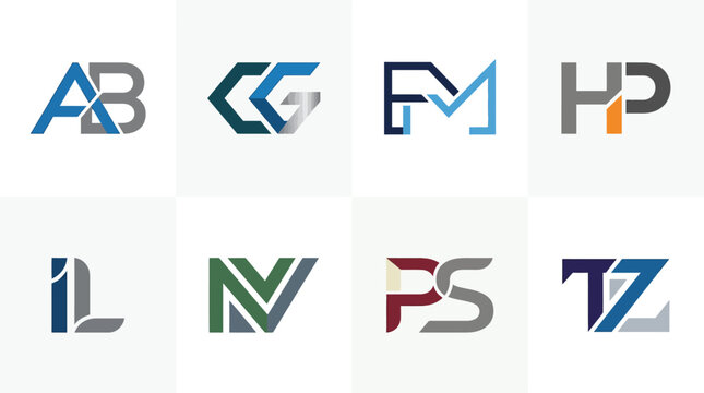 Collection of modern company letter logos.