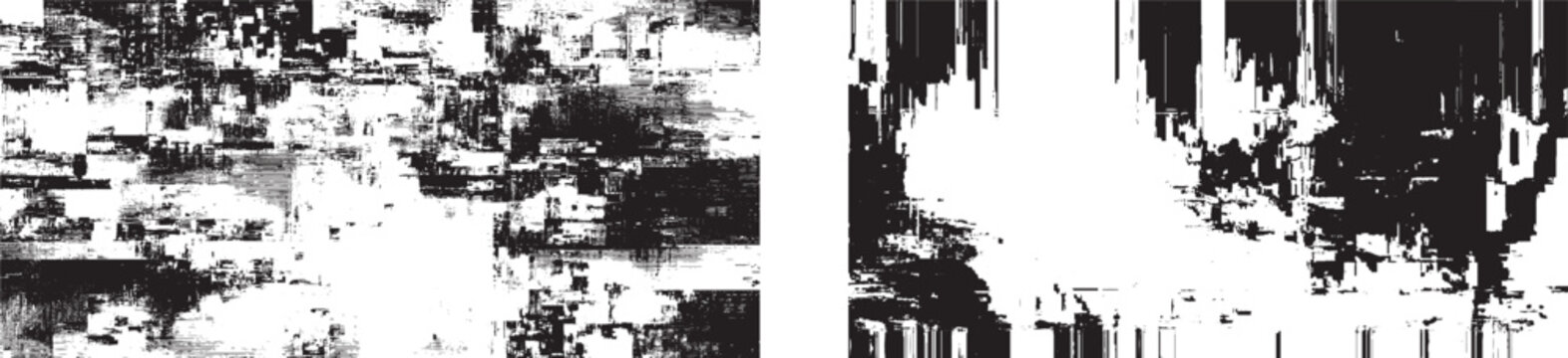Glitch distorted grungy isolated layers . Design element for brochure, social media, posters, flyers Glitch distorted grunge layer . Noise