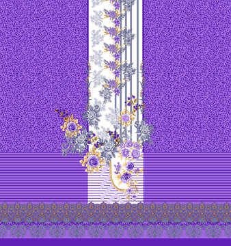 vintage background with flowers on pakistani kurti design