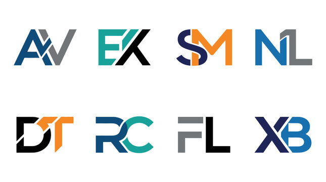 Letters and characters in logos.