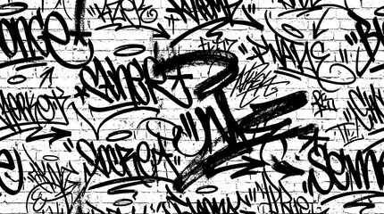 Fototapeta premium The city wall displays vibrant graffiti street art in an urban environment.