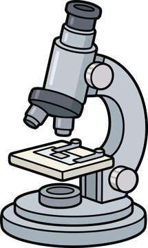 Microscope Science Laboratory Equipment Cartoon Vector Illustration Isolated on White Background.