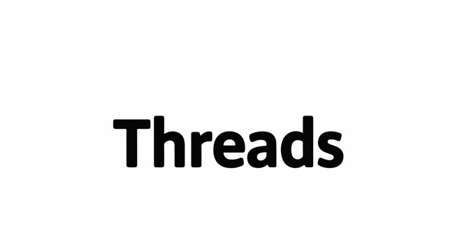 Bold black text "Threads" centered on a white background