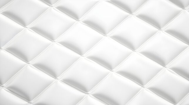 Seamless white diamond padded panel texture in diagonal pattern