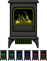 Fototapeta premium house fireplace cartoon. house fireplace sign colorful illustration