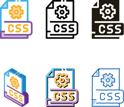 front end css code icon vector. diversity front end css code sign. color symbol