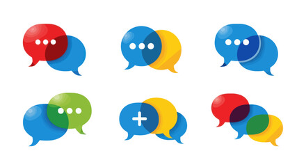 Obraz premium Colorful Speech Bubble Icon Set