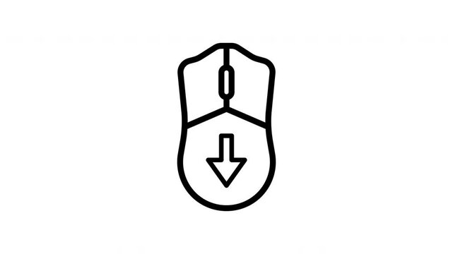 Scroll down to view black computer mouse icon on white background, perfect for techrelated websites, software applications, or digital presentations.