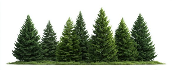 Obraz premium A fir tree stands tall like a green beacon on a pristine white canvas