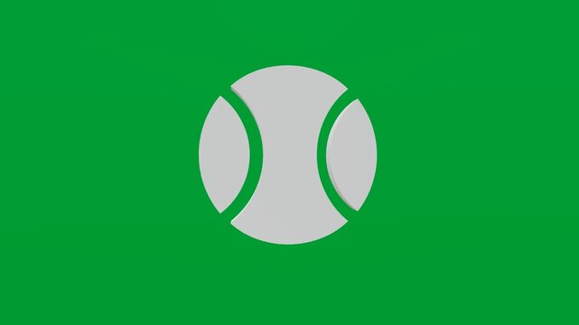 3D render of baseball icon on chroma key green screen background