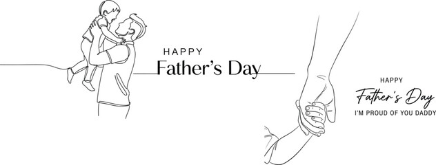 Happy father's day greeting card with heartwarming illustrations © KaziMuhibbur