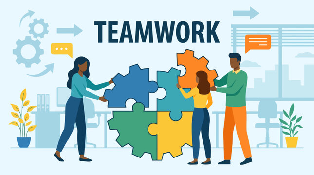 People working together in teamwork.