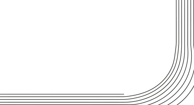 Abstract Minimalist Lines Curve Corner Geometric Design
