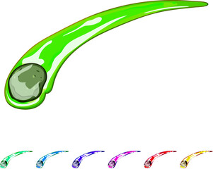 space meteor cartoon. asteroid universe, star fire, astronomy galaxy space meteor sign colorful illustration © PikePicture