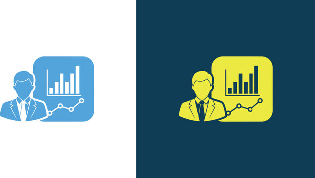 Business analyst icon set data visualization and professional expertise