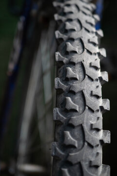 Bicycle tyre copy space selective focus abstract macro close up