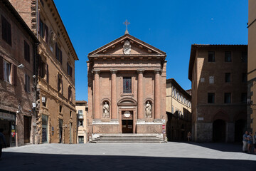 Obraz premium Chiesa di San Cristoforo, romanesque and neoclassical styled Catholic Church in Siena, Italy