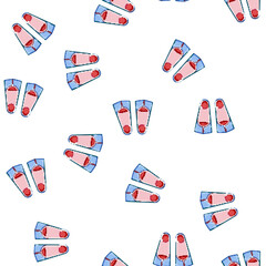 pattern sea flippers cartoon. pair water, flippers top, feet view sea flippers sign vector © PikePicture