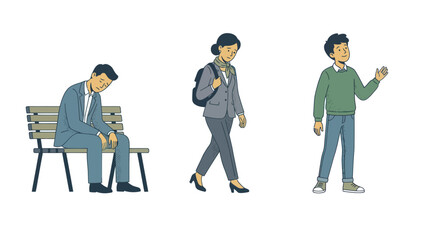 Diverse People Character Illustration Set © Dodol Creative Stock