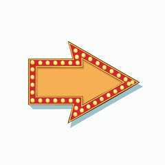 Fototapeta premium Retro Arrow Sign with Marquee Lights