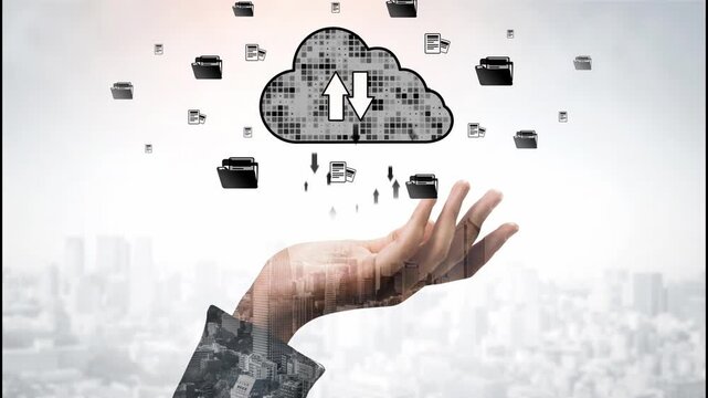 Cloud computing, cloud strategy, and cloud technology transforming digital infrastructure with scalable services, secure data storage, and cloud-based digital business solutions. Muxer