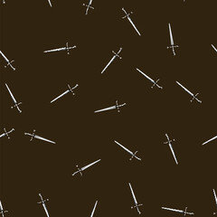 Obraz premium seamless pattern knight medieval sword cartoon. old handle, war iron, ancient metal knight medieval sword sign vector
