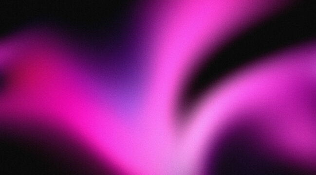 Abstract purple and pink gradient background with soft blurred light waves and grainy noise texture effect