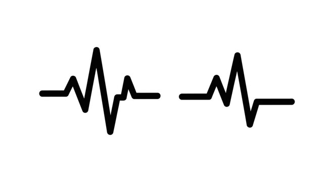 Electrocardiogram ekg heartbeat pulse waveform medical line art icon on white background with electrocardiogram heartbeat healthcare waveform medicine diagnostic monitoring technology
