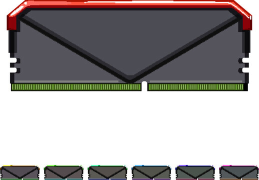 ram desktop memory cartoon. access board, hardware motherboard ram desktop memory sign colorful illustration